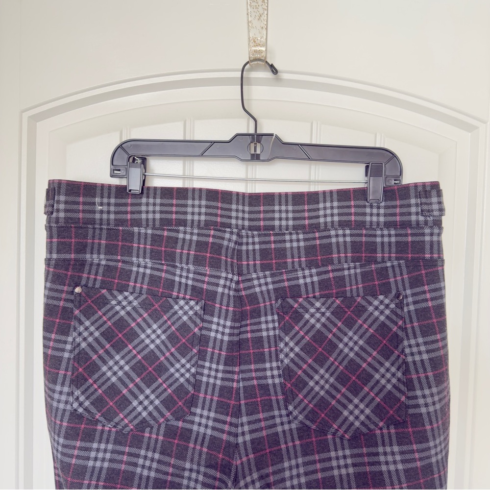 Curve Appeal Size 18W Plaid Pull On Jegging Ankle Pants Retro Casual Business - Picture 4 of 5
